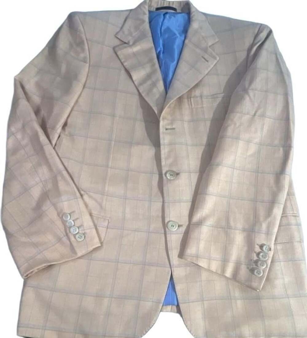 Brioni Plaid Pure Cashmere Jacket Orange base color. Imperfection. #Cashmere